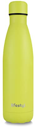 LIFESTYL. Lifestyl Stainless Steel Water Bottle 24 Hrs Cold & 12 HotThermoshield Technology Vacuum Insulated Metal Bottles, Leak-Proof Drinks Gym, Yoga, Cycling (500 ml, Citrus Green)