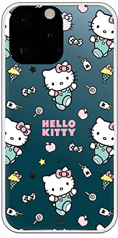 Personalaizer Transparent Flexible Silicone Case for iPhone 14 Pro MAX with Hello Kitty Design and Stickers Pattern - Kawaii Style - TPU Case