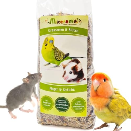 Mixerama Grassamen & Blüten - Ergänzung zum Futter für Ratten Mäuse Zwerghamster und Sittiche