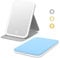 Kintion Reise-Make-up-Spiegel, Tragbarer LED-beleuchteter Make-up-Spiegel, Um 360° drehbarer Touchscreen-Kosmetikspiegel, 3-farbig dimmbare Beleuchtung, Wiederaufladbarer Tisch-Kosmetikspiegel, Blau