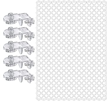 Baoblaze Aquarium Covers Mesh Screen Net Jump Guard Replacement Net Sturdy for Tank Portable Easy to Install with Fixed Holder Clear Mesh Netting