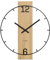 Cander Berlin Einar XXL Vintage Wanduhr lautlos 50 cm Metall Holz Eiche-Furnier ohne Ticken groß modern schwarz Wohnzimmer Küche