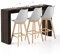 MOBILI FIVER, Mesa Alta Evolution 180x40, Nogal Americano con Dos Patas, Mesa Auxiliar de Cocina para 3 Personas, Made In Italy