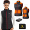 Chaleco Calefactable, Chaleco Calentador Mujer con Bateria de 16000mAh 7.4V, 8 Zonas de Calefacción, Chaleco Termico con 3 Temperatura Ajustables, Ropa Chalecos de Invierno Cálidos para Exteriores