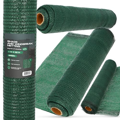 Instalguru Sichtschutz 1m x 25m Schattennetz UV-Schutz 90% Windschutz Schattiernetz Schattierungsnetz Zaunblende Gartenzaun Sonnenschutznetz Sichtschutznetz Netz Schattiergewebe