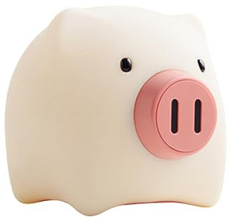 DOITOOL Süßes -nachtlicht Mit Schweinchen- Für Kinder Wiederaufladbare Nachttischlampe Mit Timer Weiches Warmweißes Licht
