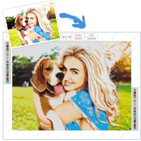 ARTULIO Diamond Painting Personnalisé Photo 40x40 cm – Broderie Diamant | Diamant painting personnaliser · peinture diamant personnalisé · cadeau personnalisé sur mesure avec photo ou prénom