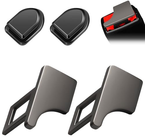 Clip per Cinture di Sicurezza, Clip Cintura Sicurezza Auto, 2 Pezzi Ferma Cintura di Sicurezza Auto, con 2 Pezzi Mini Ganci per Auto, Clip Universali per Cinture di Sicurezza per Veicoli, Nero