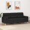 Cozynest 3-Sitzer-Sofa mit Zierkissen Schwarz 180 cm Stoff Liegesofa für Wohnzimmer, Polstersofa Sessel Relaxsofa Loungesofa Relaxcouch