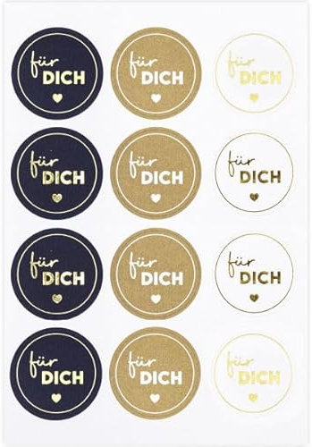 Artoz Papiersticker, 6 Bögen, Heißfolienprägung, Schweizer Design, FSC®-zertifiziert