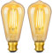 DiCUNO ST64 Vintage Light Bulb B22 6W, 60 Watt Equivalent, Antique/Retro Amber Glass Lamp, 2200K Warm White, Not-dimmable, Bayonet LED Filament Lamp Squirrel Cage, 660LM, 2 Pcs