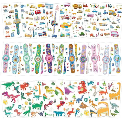 SelutiyaKindertattoos Wasserdichte Kinder Tattoo Aufkleber, besonders hautfreundliche Kindertattoos，Tattoos Welt der Dinos - für Kinder，Auto-Tattoo-Aufkleber，kleine Geschenke für Kinder