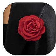 Broche boutonnière en forme de fleur de camélia faite à la main pour femme en tissu bohème vintage élégant pour femme bijoux cadeaux, Métal, Tissu.