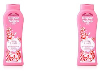 Tulipe noire douche fraise et crème gel, rose, doux, 720 Millilitres (Lot de 2)