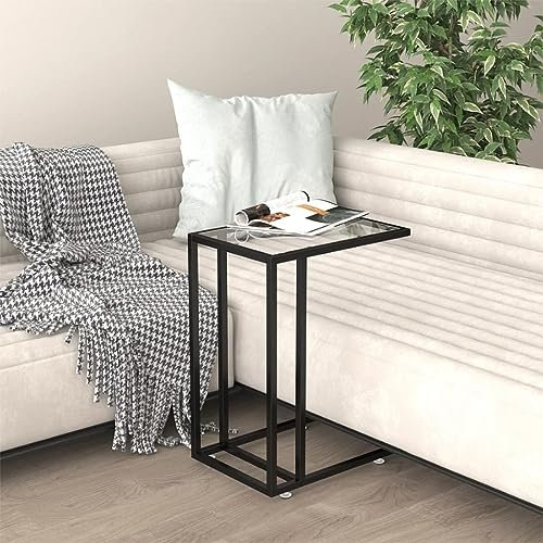 Tables-Accent - Mesas auxiliares para ordenador (cristal templado, transparente, 50 x 35 x 65 cm)