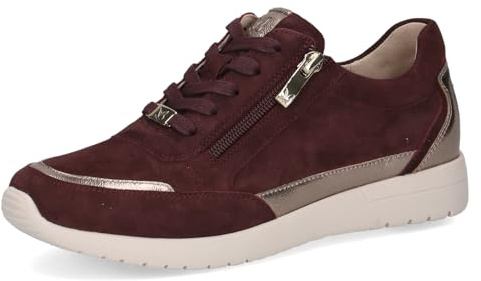 Caprice Damen Sneaker flach aus Leder mit Reißverschluss