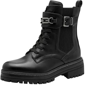 MARCO TOZZI Damen Stiefeletten zum Schnüren mit Reißverschluss Glitzerdetails