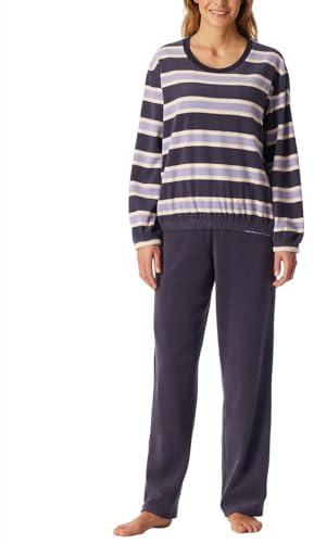 Schiesser Damen Langer Schlafanzug Pyjama Lang Frottee - 180116