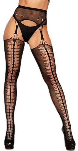 ZKGYUS Mujeres Sexy Elástico Medias de Cintura Alta Medias de Rejilla de Calcetines Medias de Malla Pantimedias
