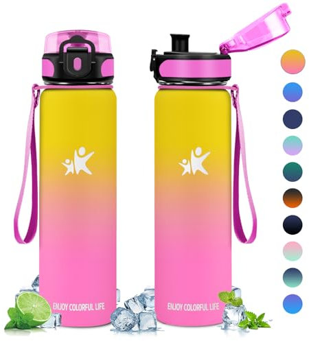 KollyKolla Bottiglia Termica 500ml, Borraccia, senza BPA, Borraccia Termica a Prova di Perdite, Doppia Parete, Bottiglia Termica per Ragazzi, Ragazze, Palestra, Outdoor, l'école, Sport
