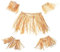 DEARMAMY 1 Satz Bast Grasrock Kostüme Performance Kleid Bühnenkostüm Rock Performance Rock Partyrock Festivaldekor Hawaiianisches Hula Kostüm Hula Kleid Hula Rock Khaki