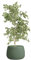 Fibre Clay Plant Pots 55cm Indoor/Outdoor Modern Rippled Finish Flower Pot Planters Patio Decking Lawn Doorstep Porch Houseplant Shrub Topiary Bush Plant Pot Clay Planters (Green, Large 70L)