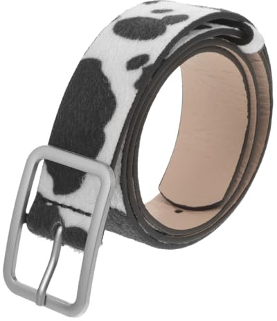 Verstellbarer Gürtel mit Kuhdruck für Damen, Urlaubskleidung, Accessoires, PU-Leder, Tiermuster, Taillengürtel, modisches Cowgirl-Zubehör für Partys und Cosplay