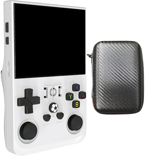 R36S Pro Consola retro portátil 128 GB con +18.000 Juegos +30 Emuladores PS1, PSP, N64, NDS, SuperN, GameB, GBA - Linux IPS 3.5 4000mAh Consola de videojuegos portátil (Blanco, 64 GB)