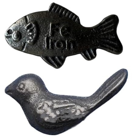Iron Fish and Bird Set for Cooking, Cast Iron Supplement Tool for Iron Deficiency, Reusable Chef Aid for Vegan & Pregnant Women (1 Pcs fish)