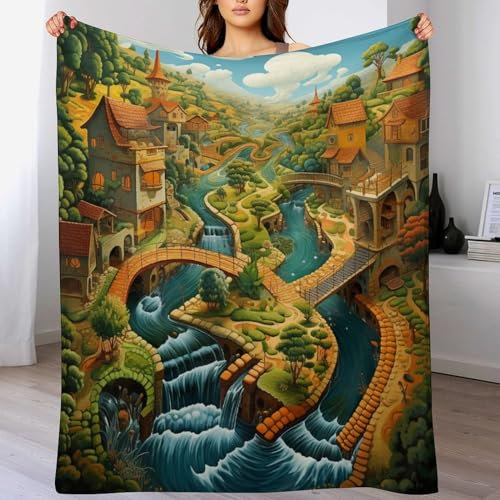 Paradies Fleece Decke, Flauschige Kuscheldecken, Superweiche Leichte Flannel Wohndecke Mit Druck Für Couch Bett/Sofa 130×180cm