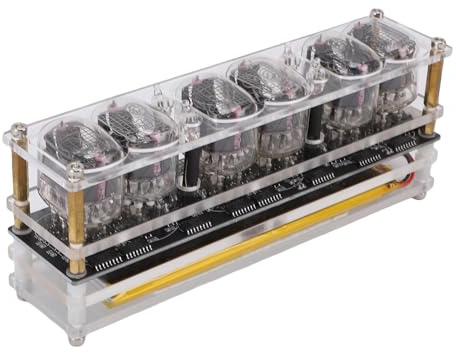 Elprico Nixie Tube Clock, Acryl -RGB -Digital Deskuhr mit Fernbedienung, Timer und Countdown -Funktion für die Dekoration von Home Desk