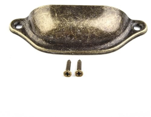 Möbelknöpfe aus antikem Messing, 10 Stück, mit elegantem Muschel-Design