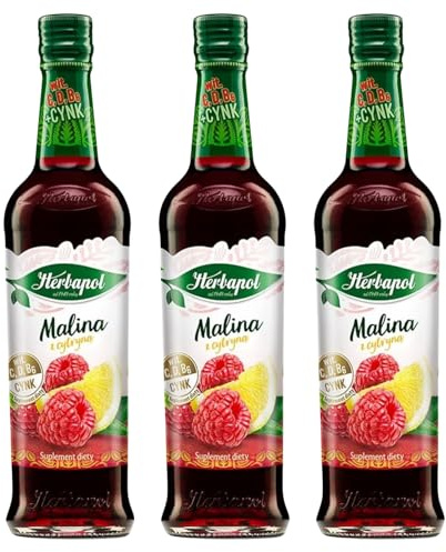 Herbapol Himbeere Zitrone Sirup 3x 420ml - Getränkesirup für Wasser Fruchtsirup