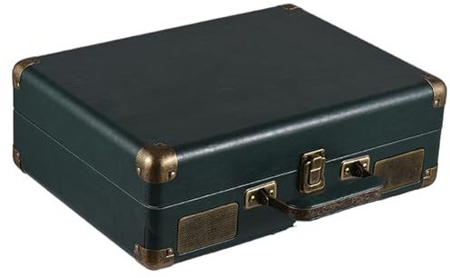 Aramox Vintage-Plattenspieler mit USB-, 33, 45, 78 U/min, Plattenspieler, Eingebaute Lautsprecher, Tragbarer Phonograph für Home Entertainment, Retro-Musiksystem (Green)