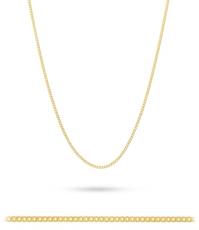 MARKO Goldkette Damen 333 Echtgold – feine Panzerkette 0,7 mm aus 8 Karat Gelbgold, zarte Halskette 38–50 cm, elegante Kette ohne Anhänger, Goldschmuck mit Schmuckbox