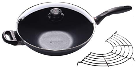 Swiss Diamond 32cm Wok mit Deckel und Grill