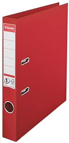 Esselte Leitz Mini-Aktenordner aus Kunststoff mit Raumsparschlitzen 50 mm Rücken DIN A4 10er-Pack rot