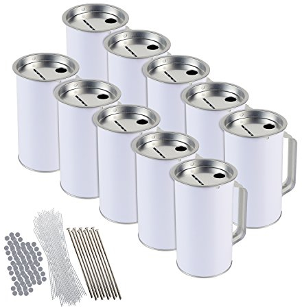 HMF 45002-10 x Spendendose 8 cm Ø, 14,5 cm hoch mit Griff, inkl. Zubehör