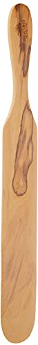 Bérard Olivenholz TERRA Pfannkuchen Wender | Küchenhelfer Olivenholz | strapazierfähig und langlebig | 32 cm | Pfannenwender Holz mit individueller Maserung | Holz Kochbesteck