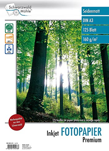 Schwarzwald Mühle Fotopapier DIN A 3: 125 Bl. Inkjet Fotopapier Premium matt 160 g/m² A3 (A3 Papier, Papier DIN)