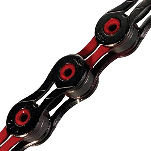 KMC 10-Speed DLC10 Series High-Performance Chain | for Road/Mountain/Gravel | Shimano, SRAM, and Campagnolo Compatible | 116 Links, Missing Link Included | Red
