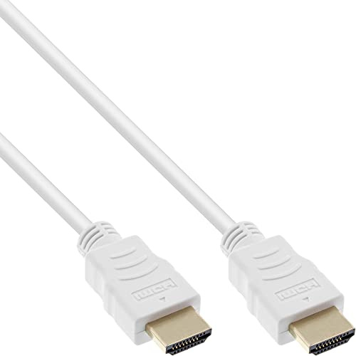 InLine Câble HDMI Haut débit mâle vers mâle avec Ethernet (3 m) Blanc/doré