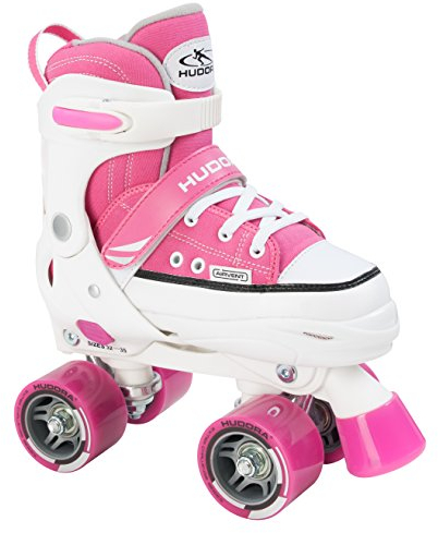 HUDORA Rollschuh Roller Skate in pink/schwarz - hochwertige Rollschuhe aus Nylon - Bequeme Kinder Rollschuhe über 4 Größen verstellbar - stilvolle Rollschuhe für Kinder & Jugendliche