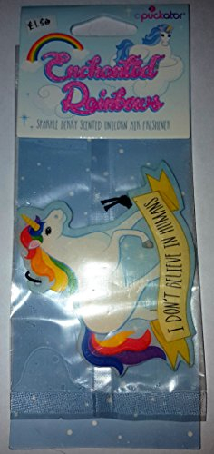 Lufterfrischer, Motiv Einhorn mit Aufschrift „I Don‘t Believe In Humans“, Sommerbeerenduft, 6 Stück