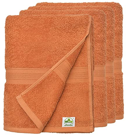 leevitex® Handtuch-Set, saugstark, 50 x 100 cm | Qualität 500 g/m² | 100% Baumwolle | Terrakotta