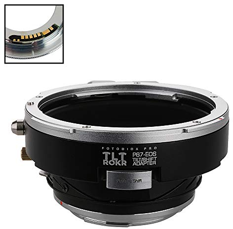 Fotodiox Pro TLT ROKR Tilt/Shift Lens Mount Adapter Compatible with Pentax 6x7 Lenses on Canon EOS EF and EF-S Cameras - with Gen10 Focus Confirmation Chip