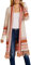 Ferbia Damen Boho-Langarm-Strickjacke mit offener Vorderseite, Maxi, Bohemian-Strickpullover, Azteken-Muster, lose Outwear Coat - Beige - Klein
