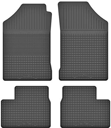 Gummimatten Fußmatten 1.5 cm Rand kompatibel mit Peugeot 206 (Bj. 1998-2015) ideal angepasst 4 -Teile EIN Set