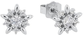 Amor Ohrstecker 925 Sterling Silber Damen Ohrschmuck, mit Zirkonia synth., 0,8 cm, Silber, Stern, Kommt in Schmuck Geschenk Box, 2026272