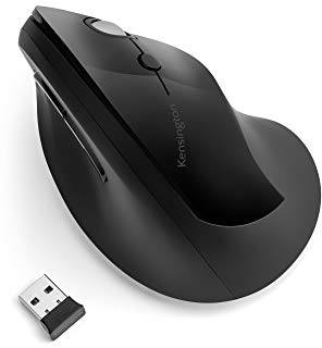 Kensington Kabellose ergonomische vertikale Maus, Wireless Pro Fit Ergo Vertikale Computermaus mit Scrollrad, 4 DPI Einsellungen & 6 Tasten, Inkl. 1 AA-Batterie, Schwarz, K75501EU